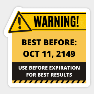 Funny Human Warning Label | Best Before Dating Joke | Humorous Sayings | Social Warnings Sticker